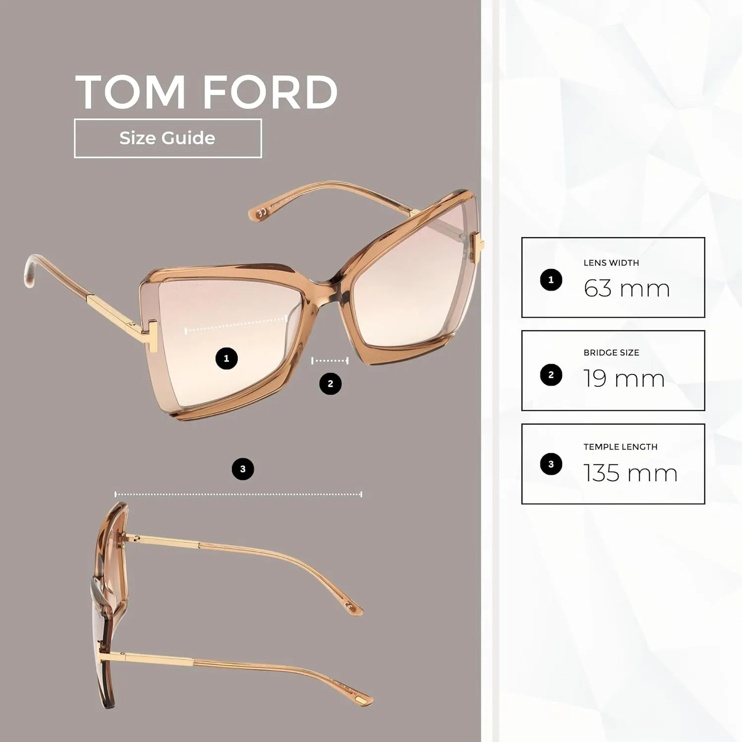 Tom Ford Gia FT0766 Square Sunglasses for Women   BUNDLE With Designer iWear Eyewear Kit