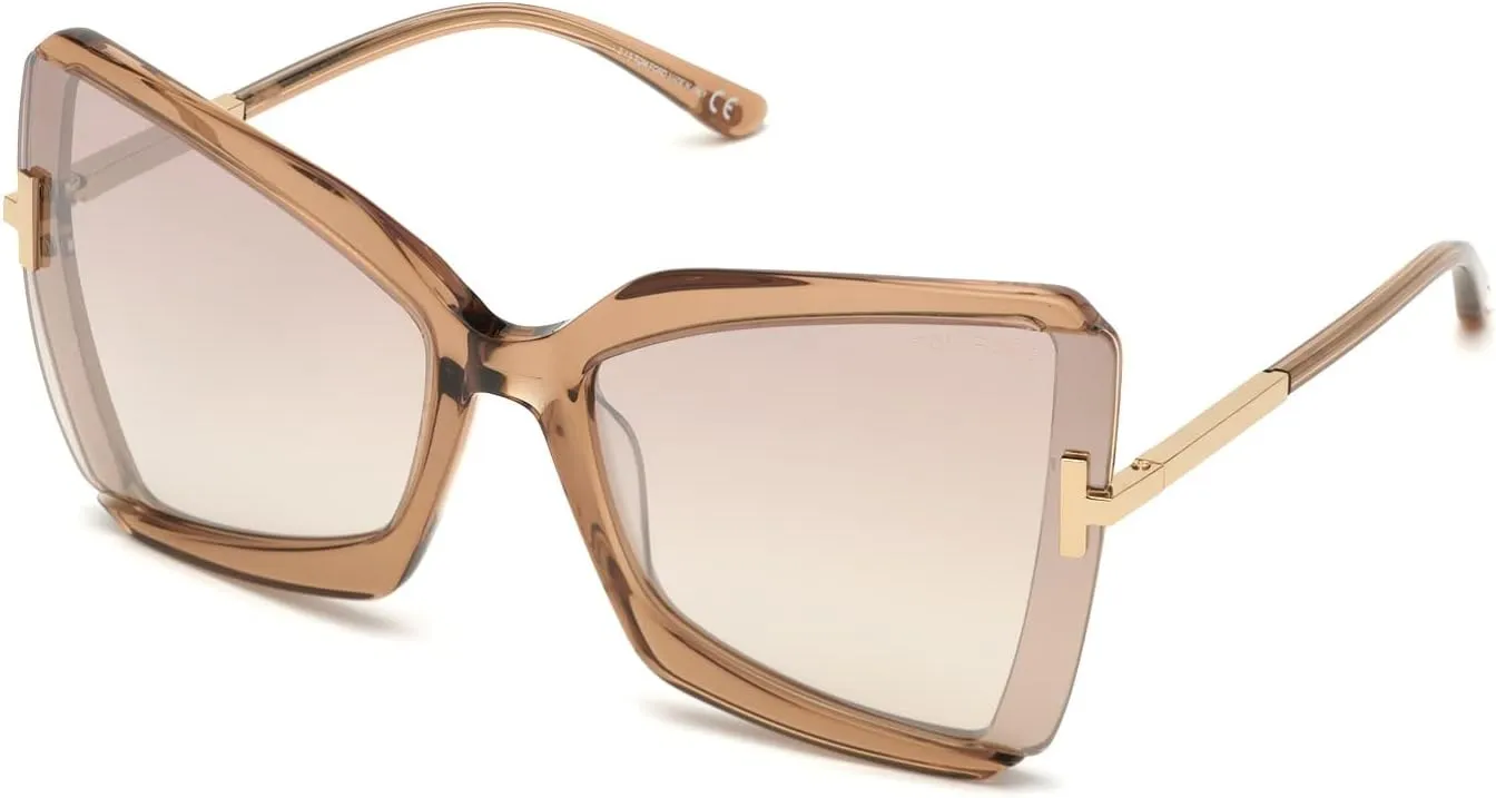 Tom Ford Gia FT0766 Square Sunglasses for Women   BUNDLE With Designer iWear Eyewear Kit