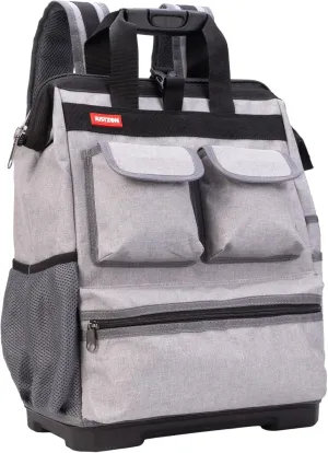 Tool backpack with laptop compartment heavy duty tool Bags with Waterproof Molded Base, Padded Back Support for Electricians,construction,Plumber,HVAC,Cable Repairman,Hair stylist, barber