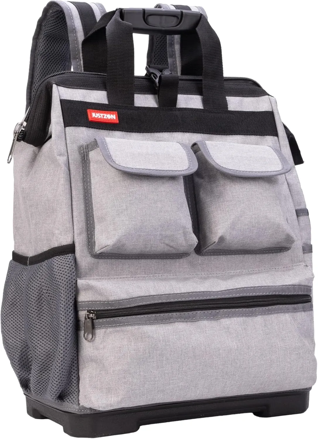 Tool backpack with laptop compartment heavy duty tool Bags with Waterproof Molded Base, Padded Back Support for Electricians,construction,Plumber,HVAC,Cable Repairman,Hair stylist, barber