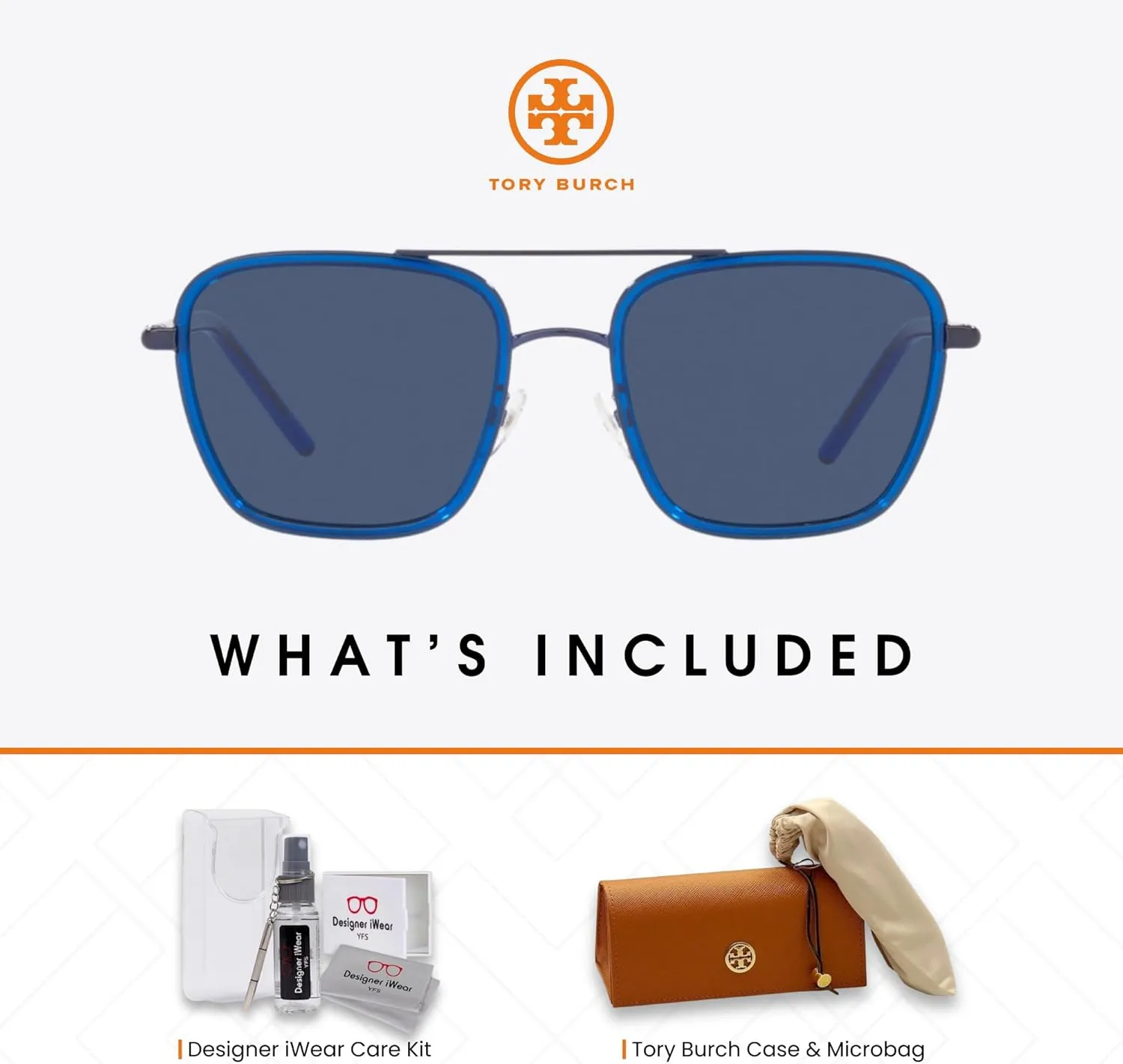 Tory Burch TY6090 Square Sunglasses for Women   BUNDLE With Designer iWear Eyewear Kit