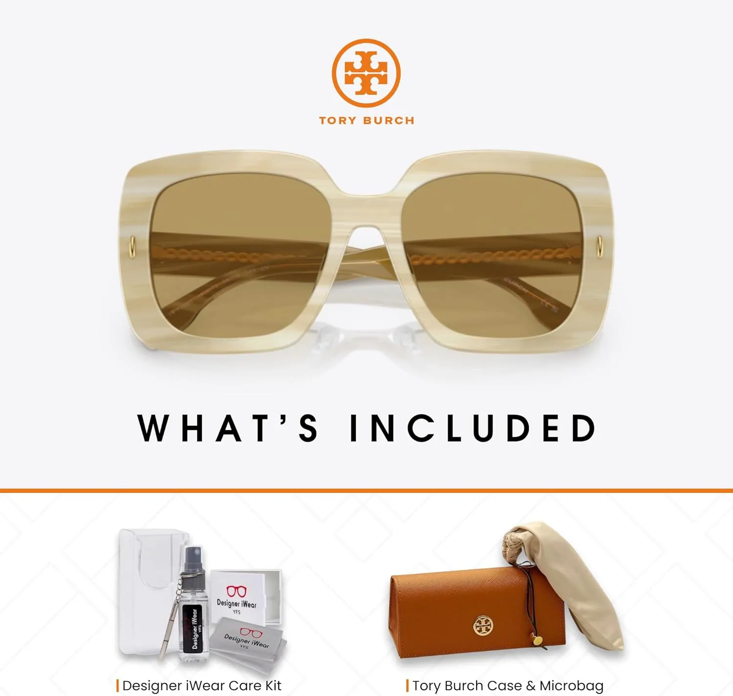 Tory Burch TY7193U Square Sunglasses for Women   BUNDLE With Designer iWear Complimentary Eyewear Kit