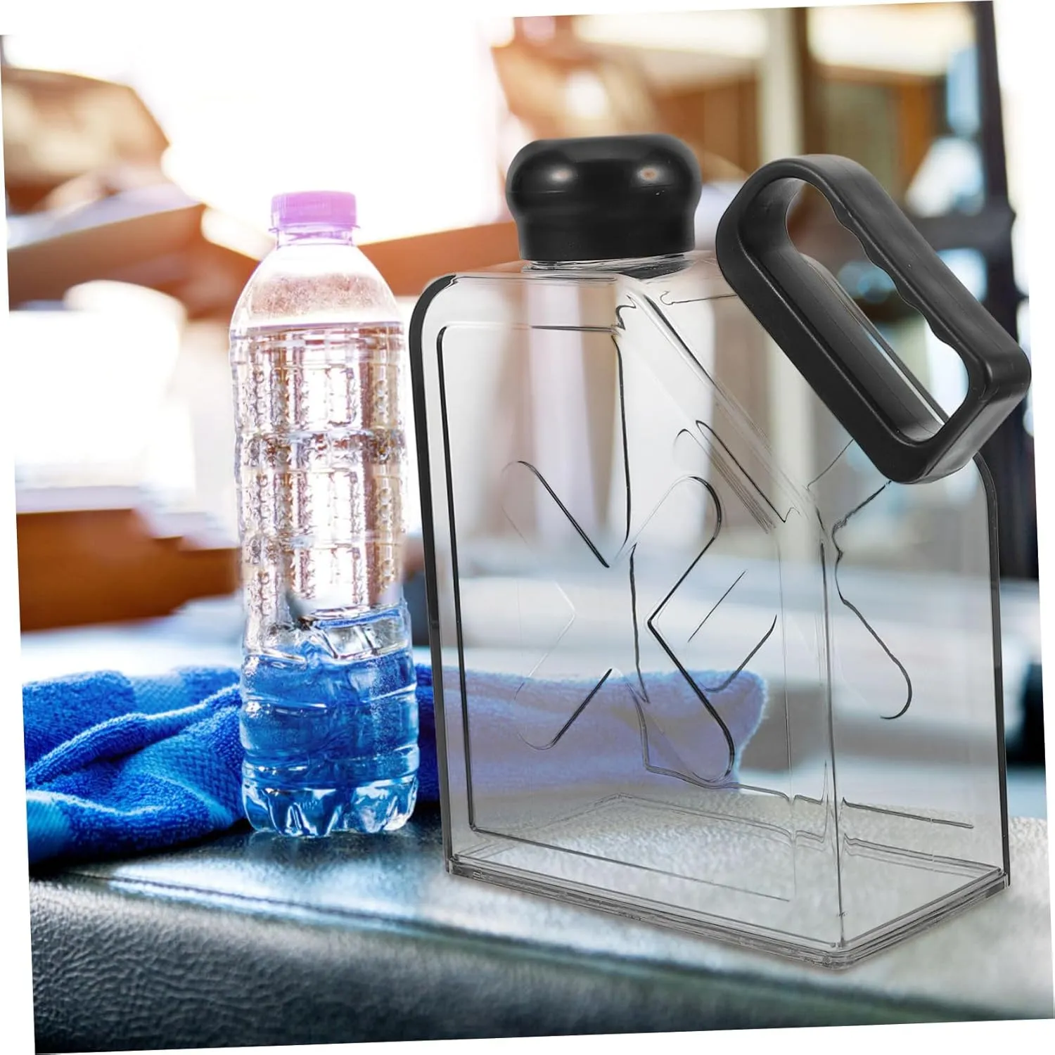 Totority 3pcs Travel Water Bottle Reusable Flat Kettle Compact Lightweight Leakproof Design for Backpack School Camping