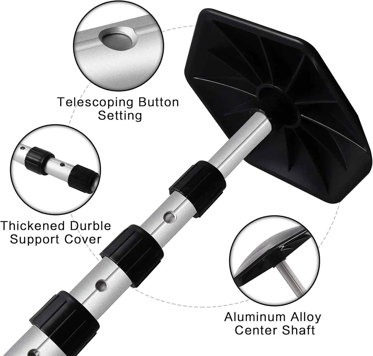 ToVii Portable Golf Club Stiff Arm Support Protector Travel Bag, Sturdy Aluminum Pole, Fully Adjustable to Protect Clubs