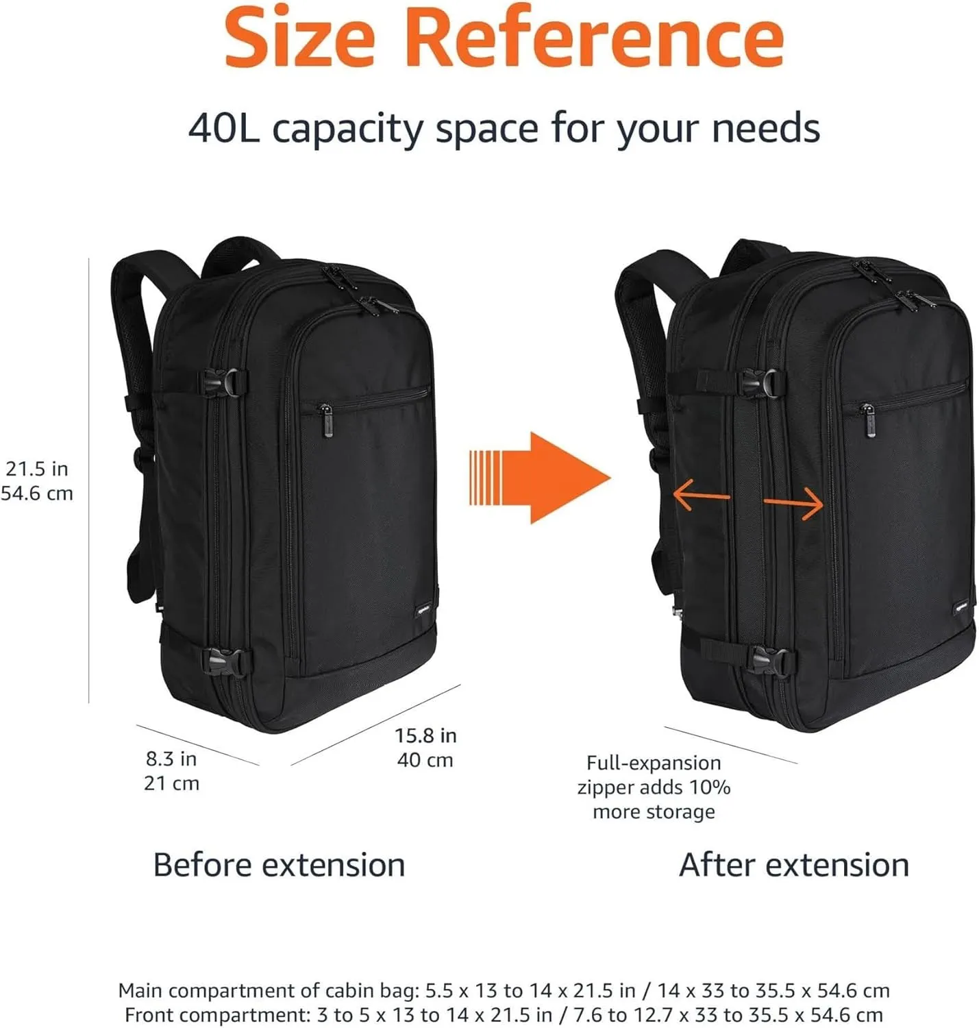 Travel Backpack, Carry-on, Flight Approved, Lightweight, Expandable, Can Be Used As A Backpack Or Shoulder Bag