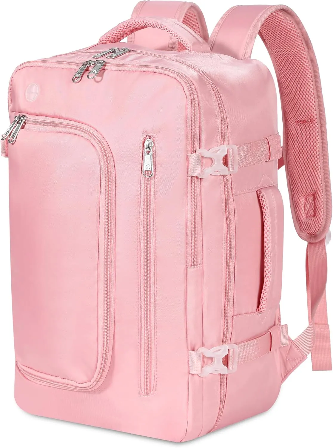 Travel Backpack for Women, Carry On Backpack Flight Approved Underseat Personal Item Luggage, Lightweight Daypack Weekender Bag with 17 inch Laptop Compartment, Pink