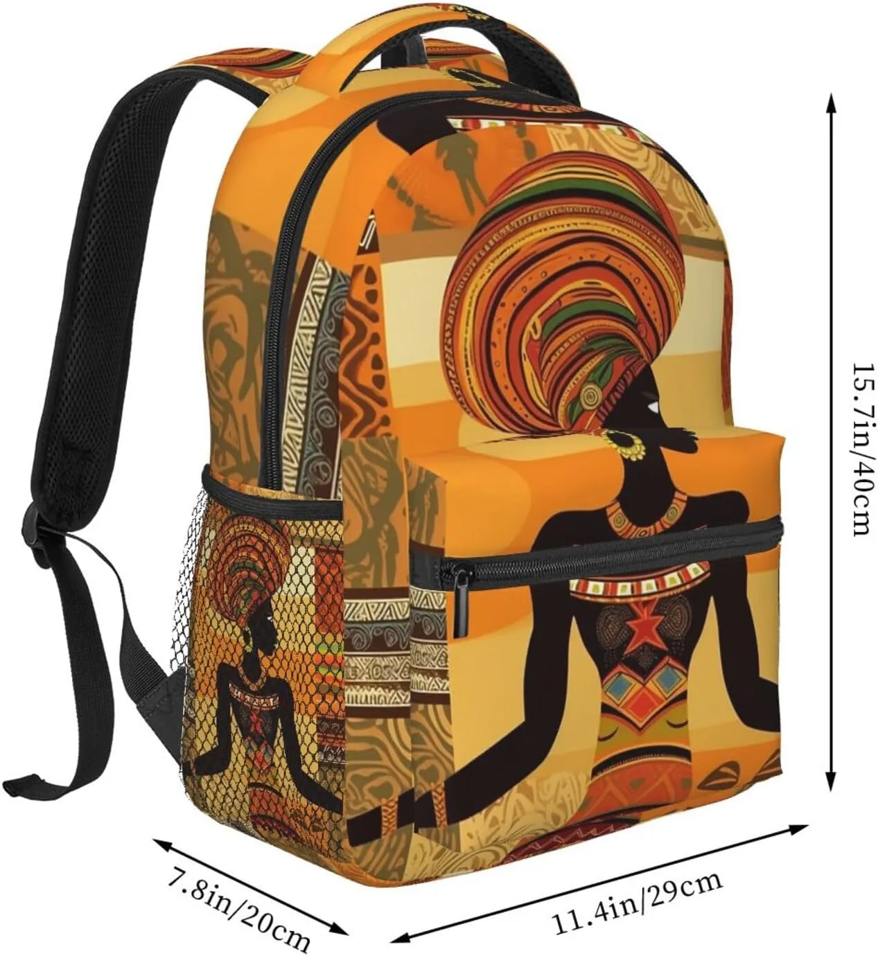 Travel Backpack for Women Men Casual Carry On Back Pack African Woman 15.6inch Laptop Backpack