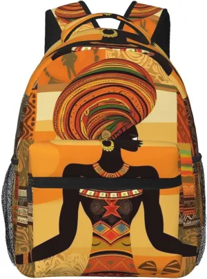 Travel Backpack for Women Men Casual Carry On Back Pack African Woman 15.6inch Laptop Backpack