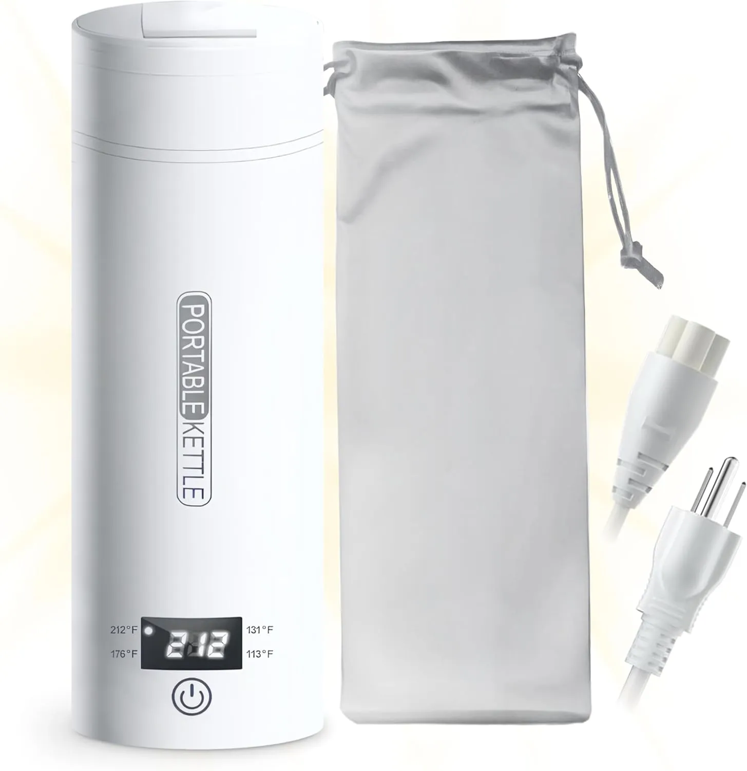 Travel Electric Portable Kettle, Small Travel Kettle for Tea and Coffee - 304 Stainless Steel, 450mL Mini Hot Water Boiler with 4 Temperature Presets, LCD Display, and Auto Shut-Off