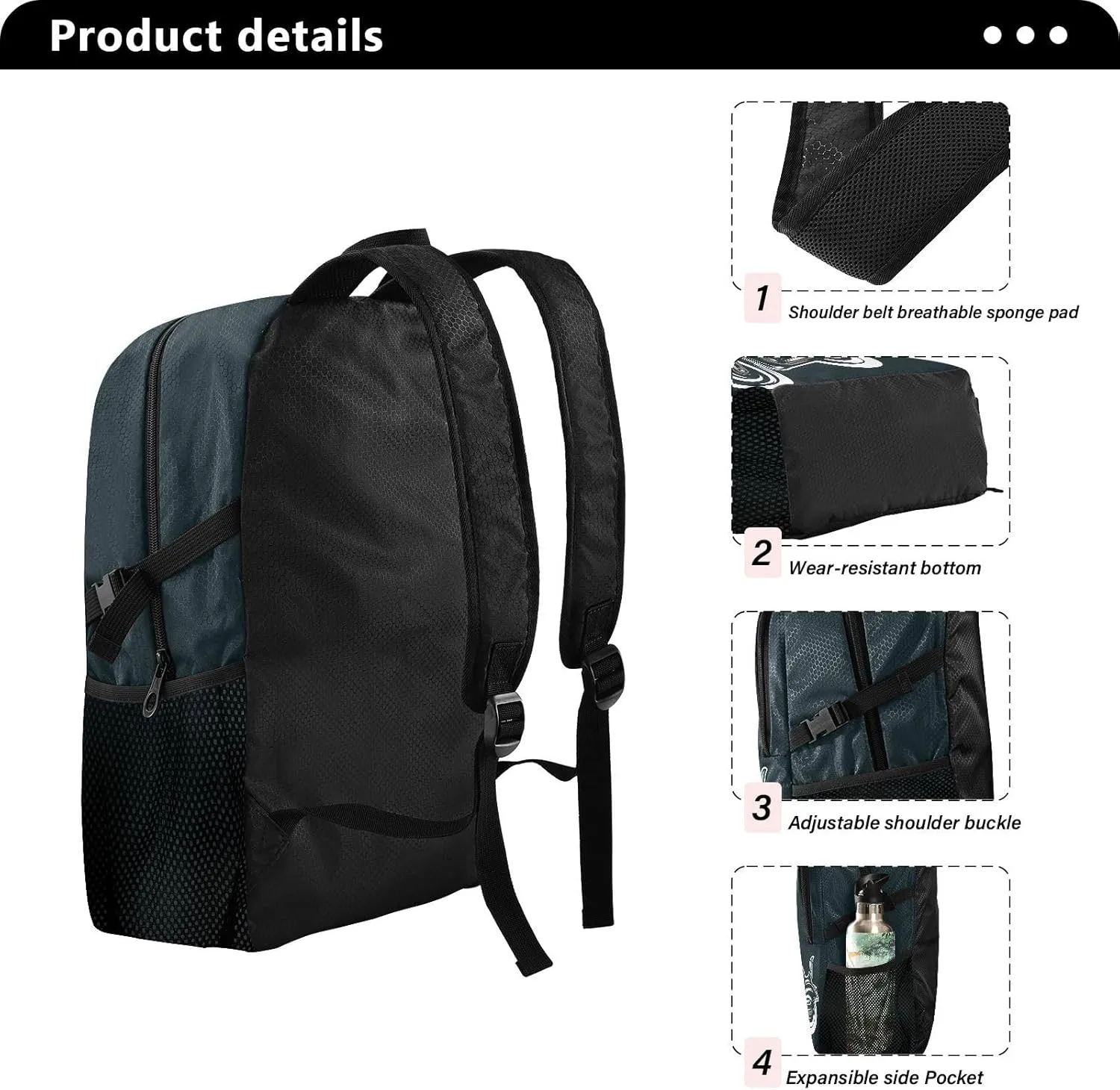 Travel Hiking Daypack Foldable Packable Backpack Cool Dog Waterproof Lightweight Casual Rucksuck for Men Women