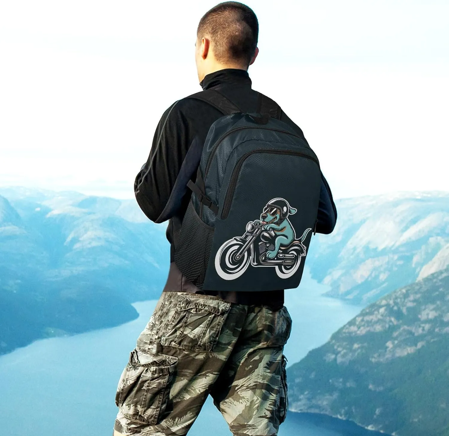 Travel Hiking Daypack Foldable Packable Backpack Cool Dog Waterproof Lightweight Casual Rucksuck for Men Women
