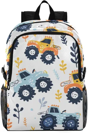 Travel Hiking Daypack Foldable Packable Backpack Cute Monster Truck Waterproof Lightweight Casual Rucksuck for Men Women