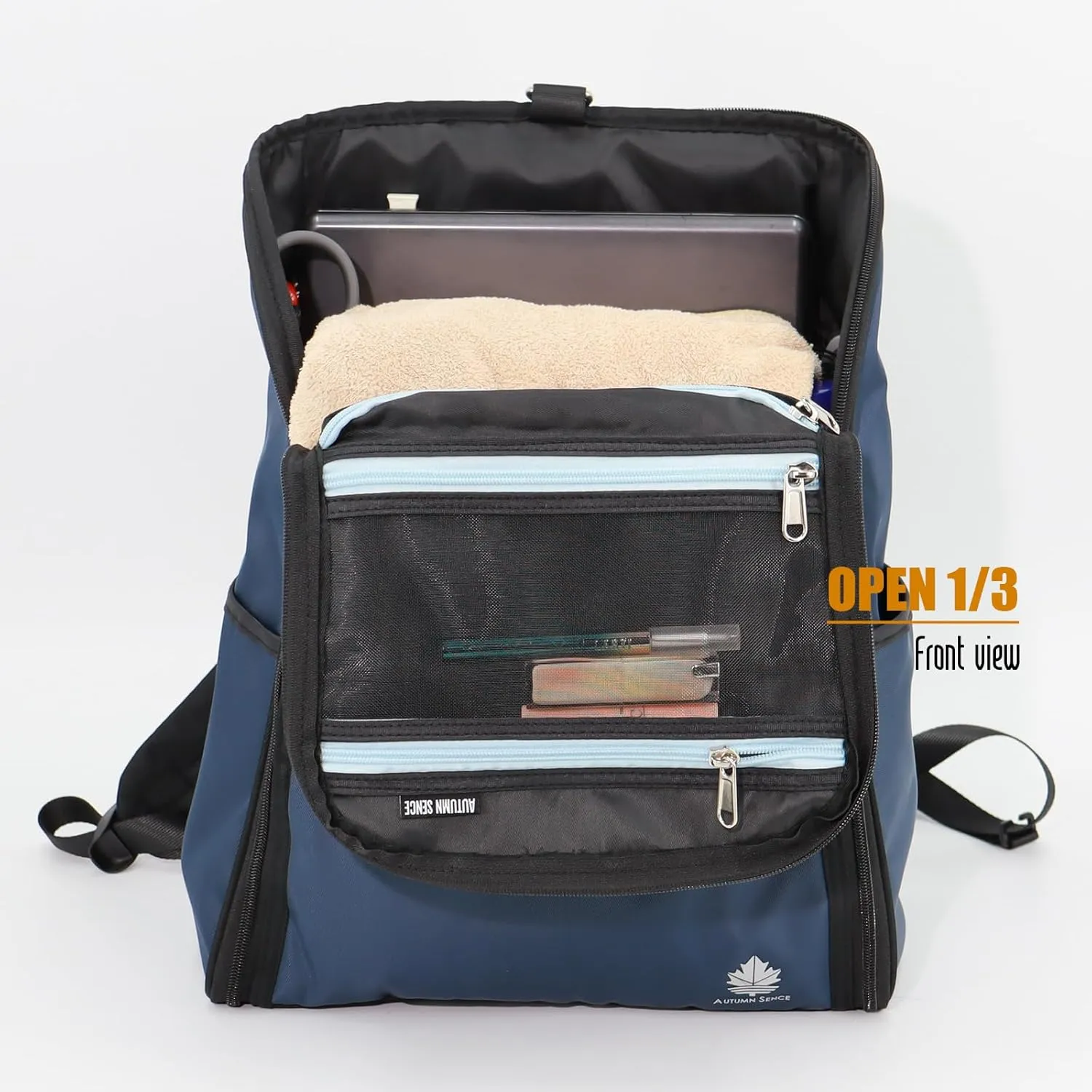 Travel Laptop Backpack Large Hanging Toiletry Organizer Waterproof Hygiene Bag, Toiletries Makeup Cosmetics Organizer (Blue)