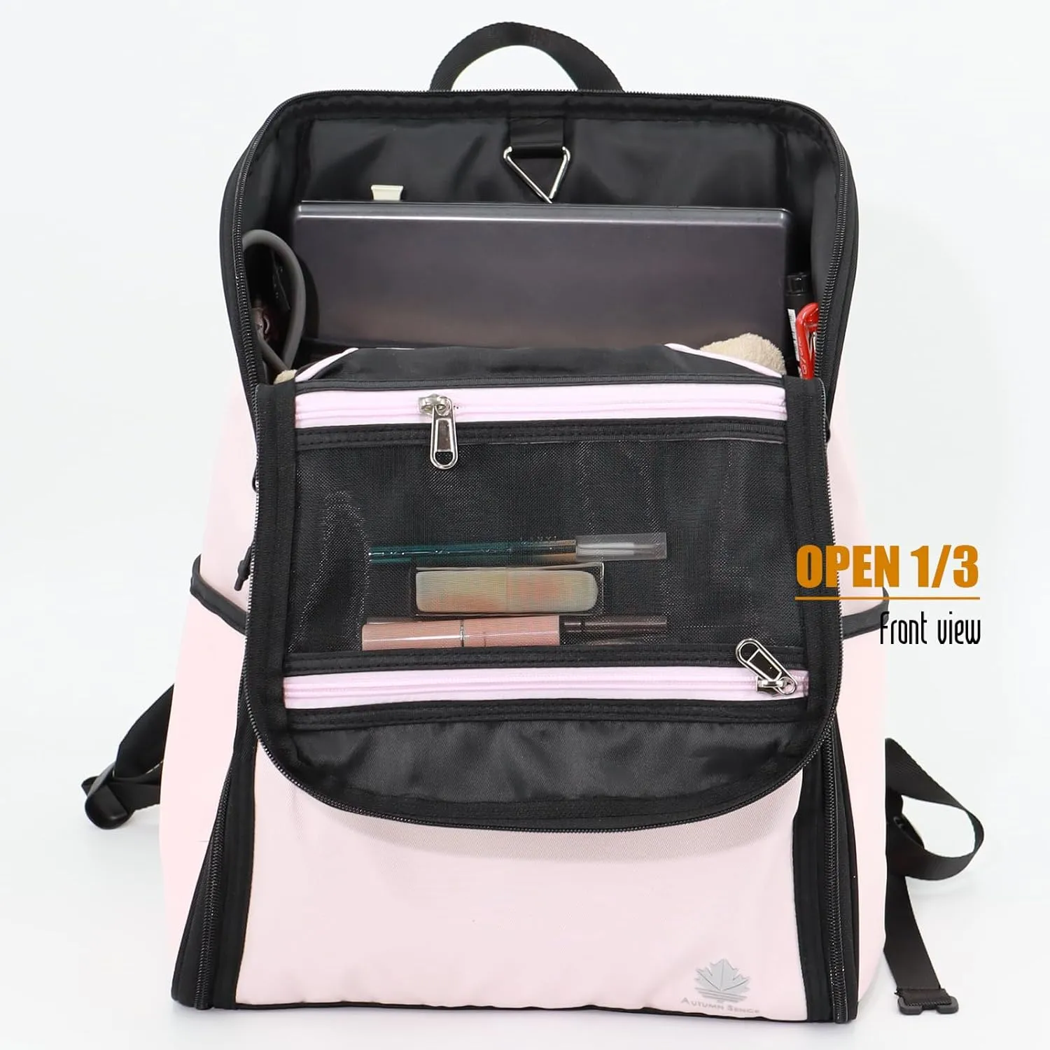 Travel Laptop Backpack Large Hanging Toiletry Organizer Waterproof Hygiene Bag, Toiletries Makeup Cosmetics Organizer (Pink)