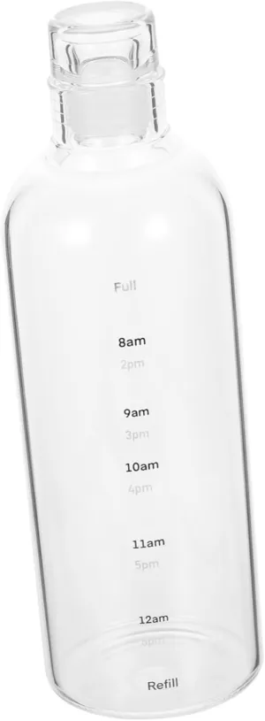 Travel Size Water Bottle Portable Glass Water Bottle with Scale Running Sealed