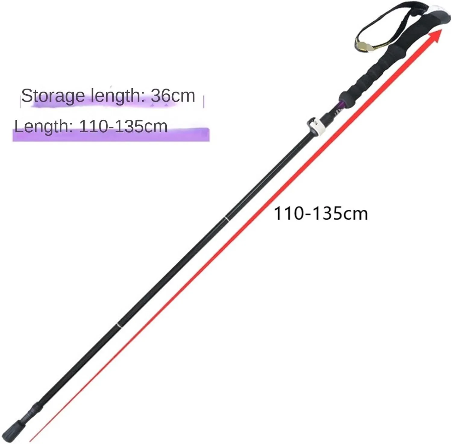 Travel Trekking Pole Folding Trekking Hiking Poles Strong Walking Stick Lightweight Aluminum Alloy for Camping Outdoor Activities