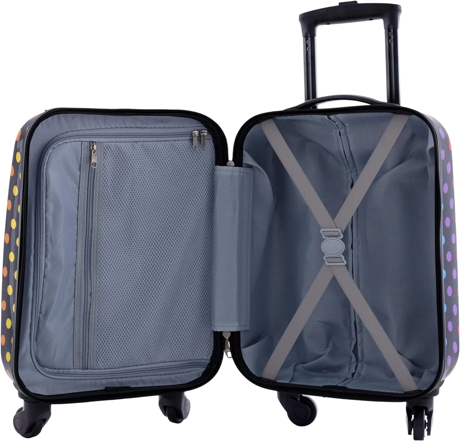 Travelers Club 5 Piece Kids' Luggage Set, Black Polkadot