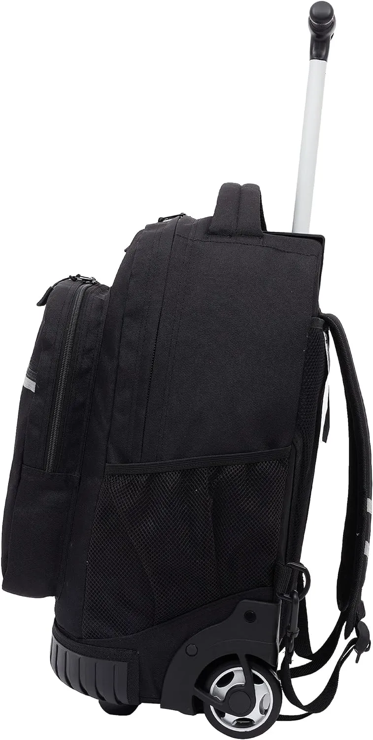 Travelers Club Rolling Backpack, Black, 18 Inch