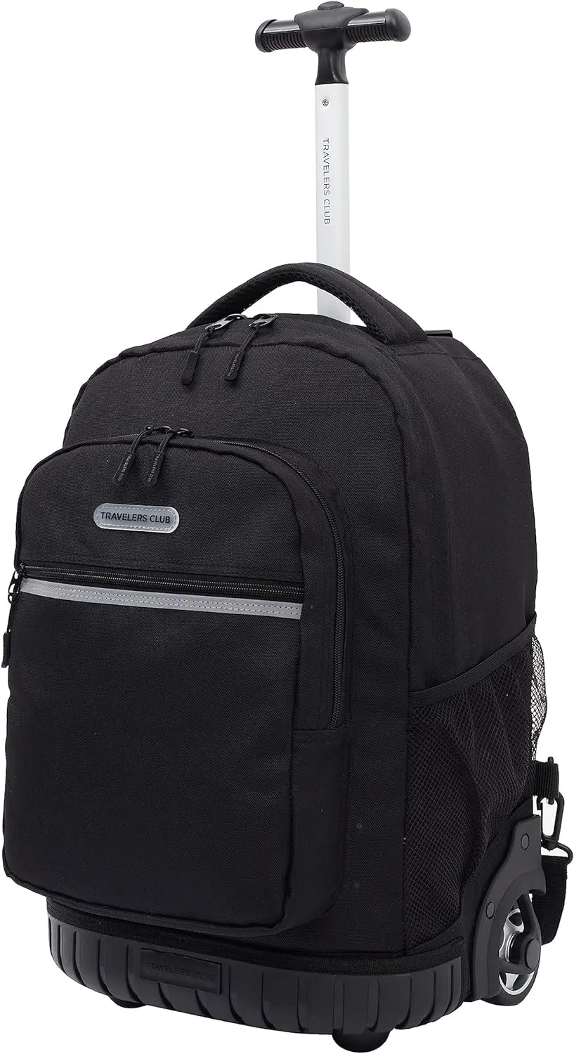 Travelers Club Rolling Backpack, Black, 18 Inch