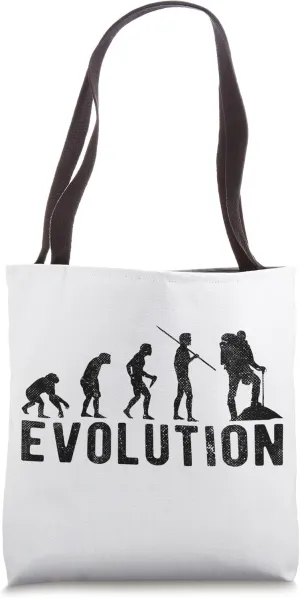 Trekking Hiking Evolution Funny Vintage Tote Bag
