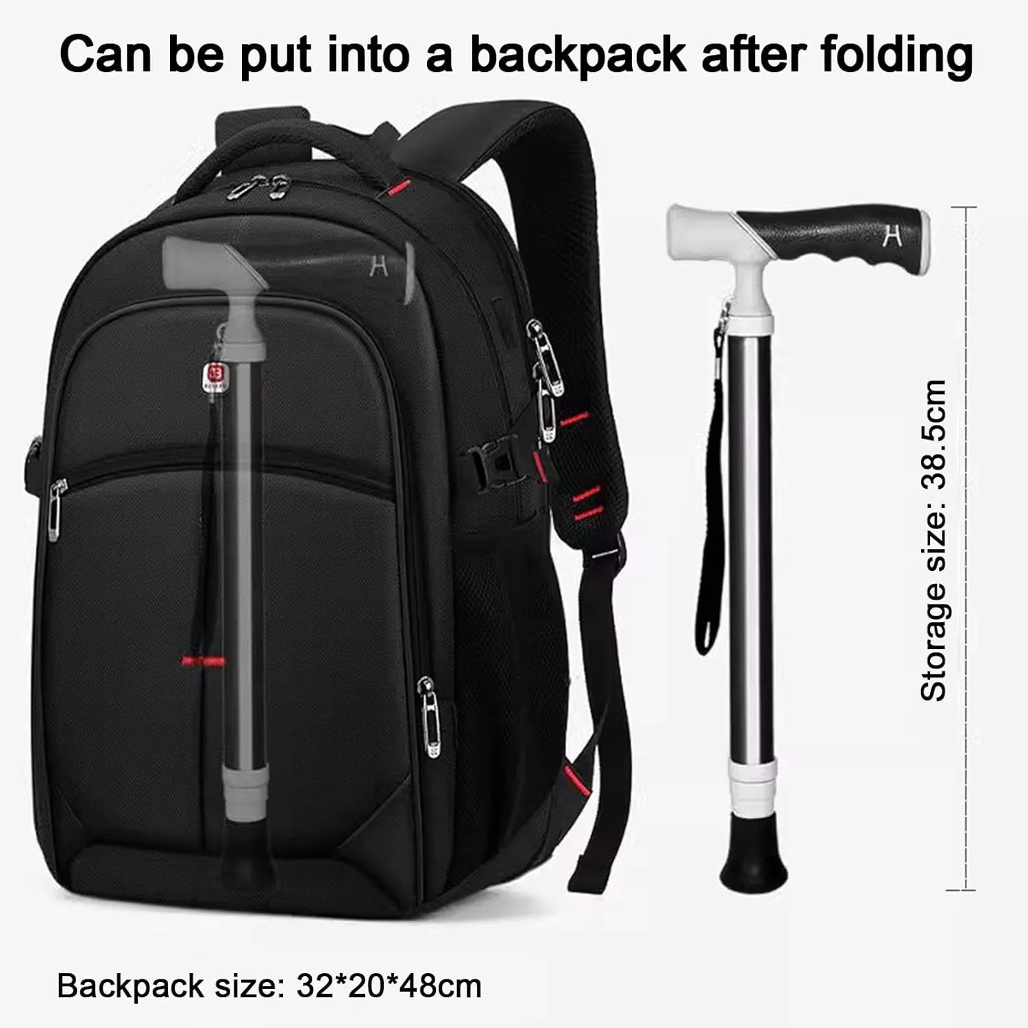 Trekking Poles-Elderly Crutches-Walking Sticks for Hiking-Lightweight Collapsible Hiking Poles for Backpacking Gear