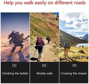 Trekking Poles with Anti-Collision, Nordic Walking Sticks, Telescopic Ultra-Light Aerospace Aluminum, T-Handle Foam Handle