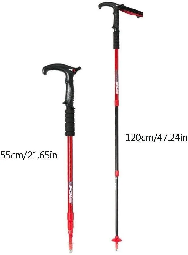 Trekking Poles with Anti-Collision, Nordic Walking Sticks, Telescopic Ultra-Light Aerospace Aluminum, T-Handle Foam Handle