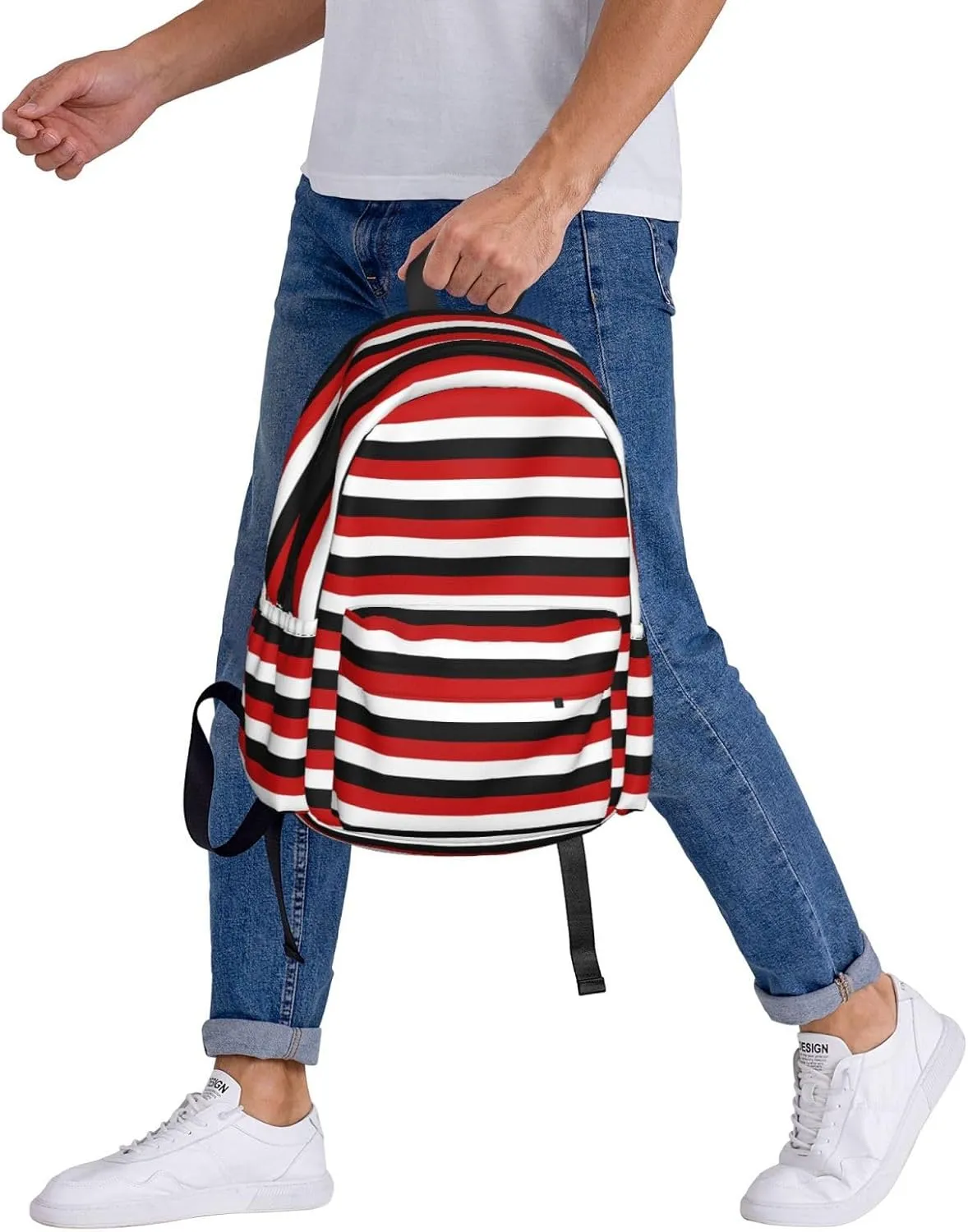 Trinidad And Tobago Yemen Flag Stripes Backpack Large Capacity Backpack Lightweight Double Shoulder Bag For Women Men Travel