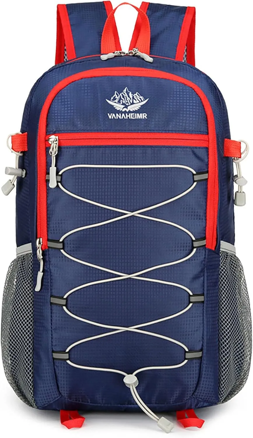 Ultralight Lightweight Large Capacity Packable Foldable Outdoor Travel Camping Hiking Backpack Rucksack (Dark Blue)