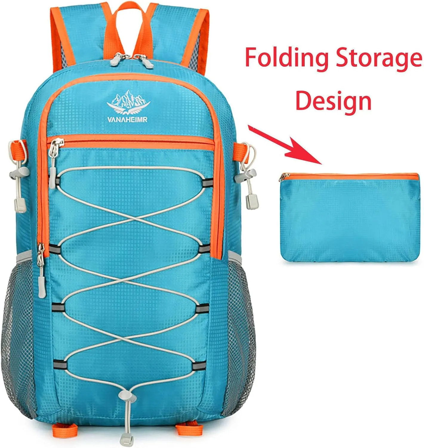 Ultralight Lightweight Large Capacity Packable Foldable Outdoor Travel Camping Hiking Backpack Rucksack (Sky Blue)