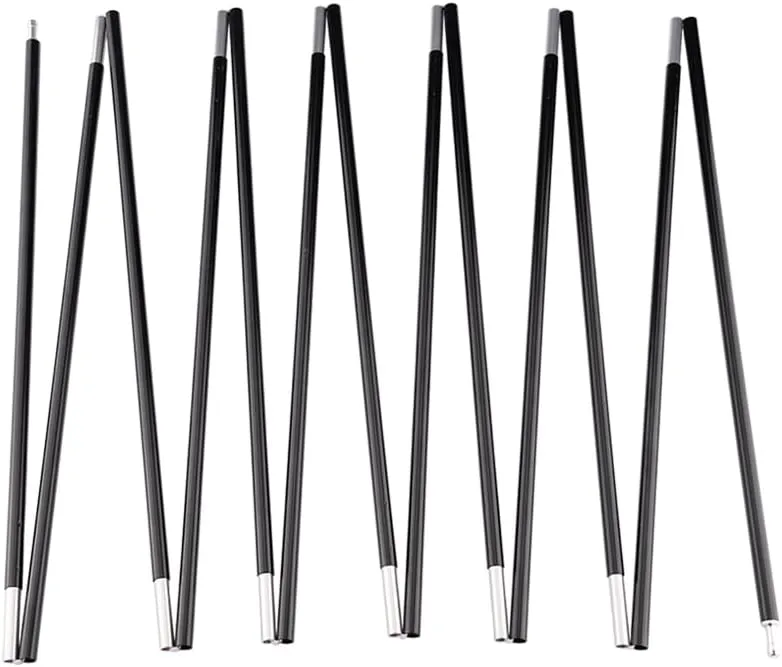 Unassembled Tent Poles Replacement, Female and Male End Tent Compatible, Aluminum Tent Pole Repair Kit, 2 Poles Pack