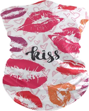 Unisex Balaclava Face Covers Scarf Novelty Bandana Masks Headband Fashion Kisses Lips Dust Wind Sun Magic Headwear for Men Women Boys Girls Multicolored