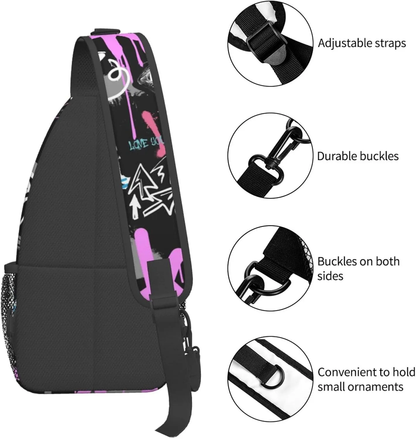 Unisex Chest Bags Crossbody Sling Backpack Travel Hiking Daypack Crossbody Bag For Men