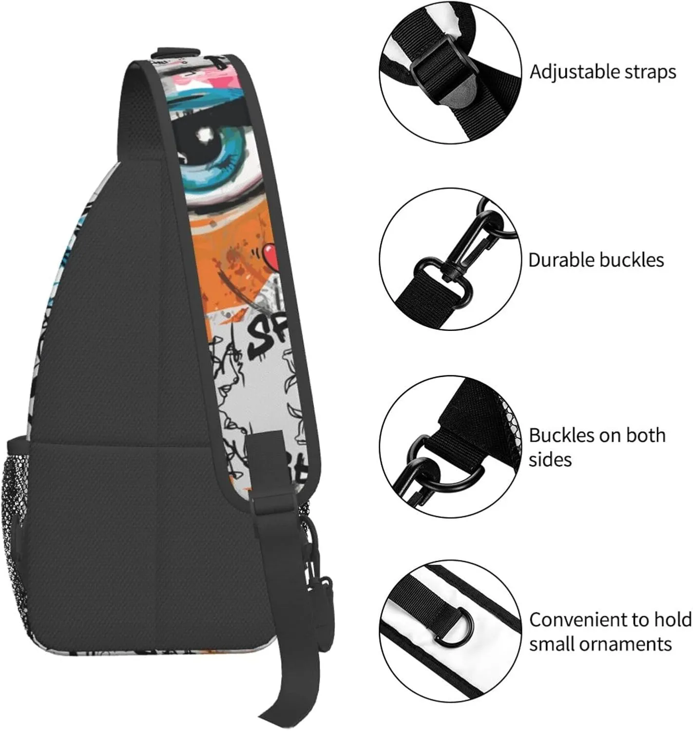 Unisex Chest Bags Crossbody Sling Backpack Travel Hiking Daypack Crossbody Bag For Men