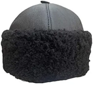 Unisex Sheepskin Beanie Hat -Russian Trapper Ushanka Aviator Winter hat