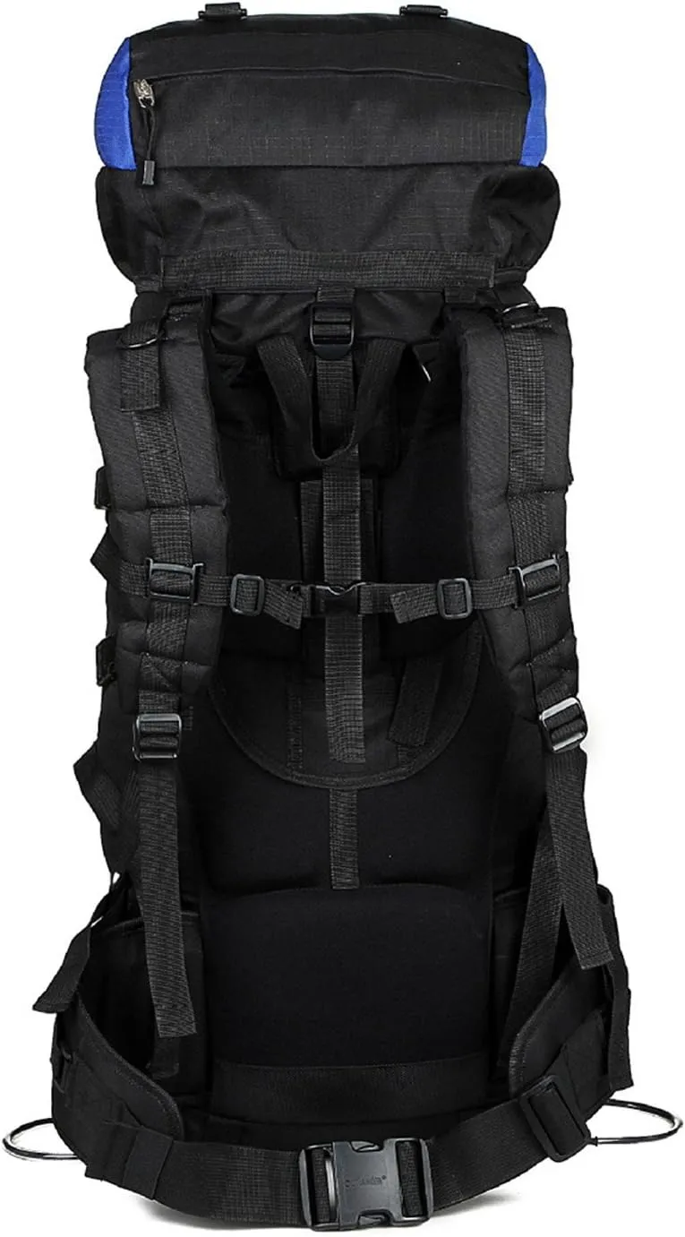 UNISTRENGH 80L Internal Frame Backpack Hiking Backpack Backpacking for Camping Mountaineering Fishing (80L Blue)
