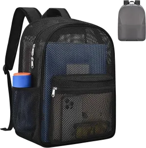 USPECLARE Heavy Duty Semi-Transparent Mesh Backpack，See Through College Student Backpack