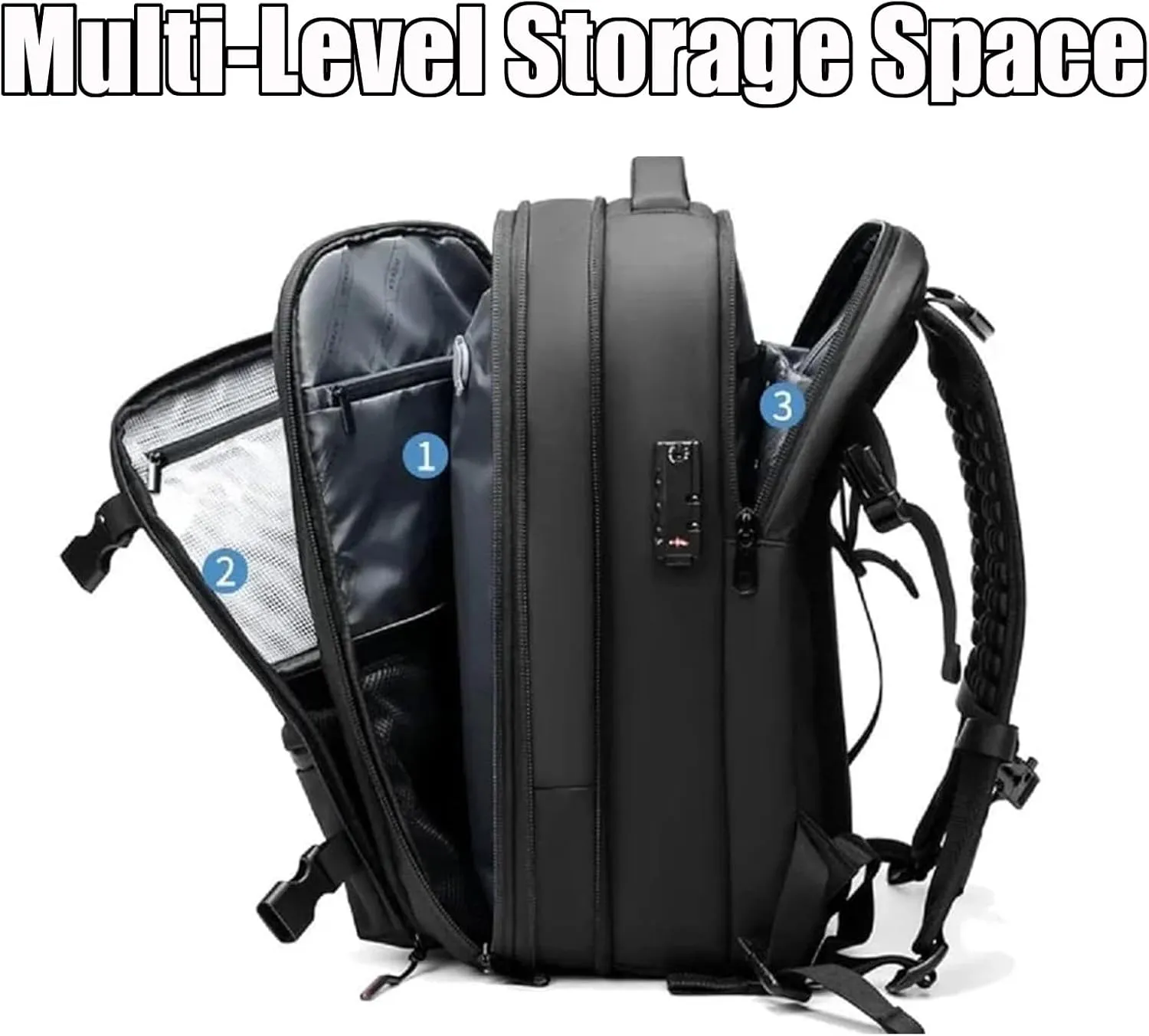 Vaccage Backpack, Vaccage Bag, Vaccage Back Pack, 60L Expandable Travel Smart Backpack with Vacuum Compression, with Pump (Blue(with Air Pump))
