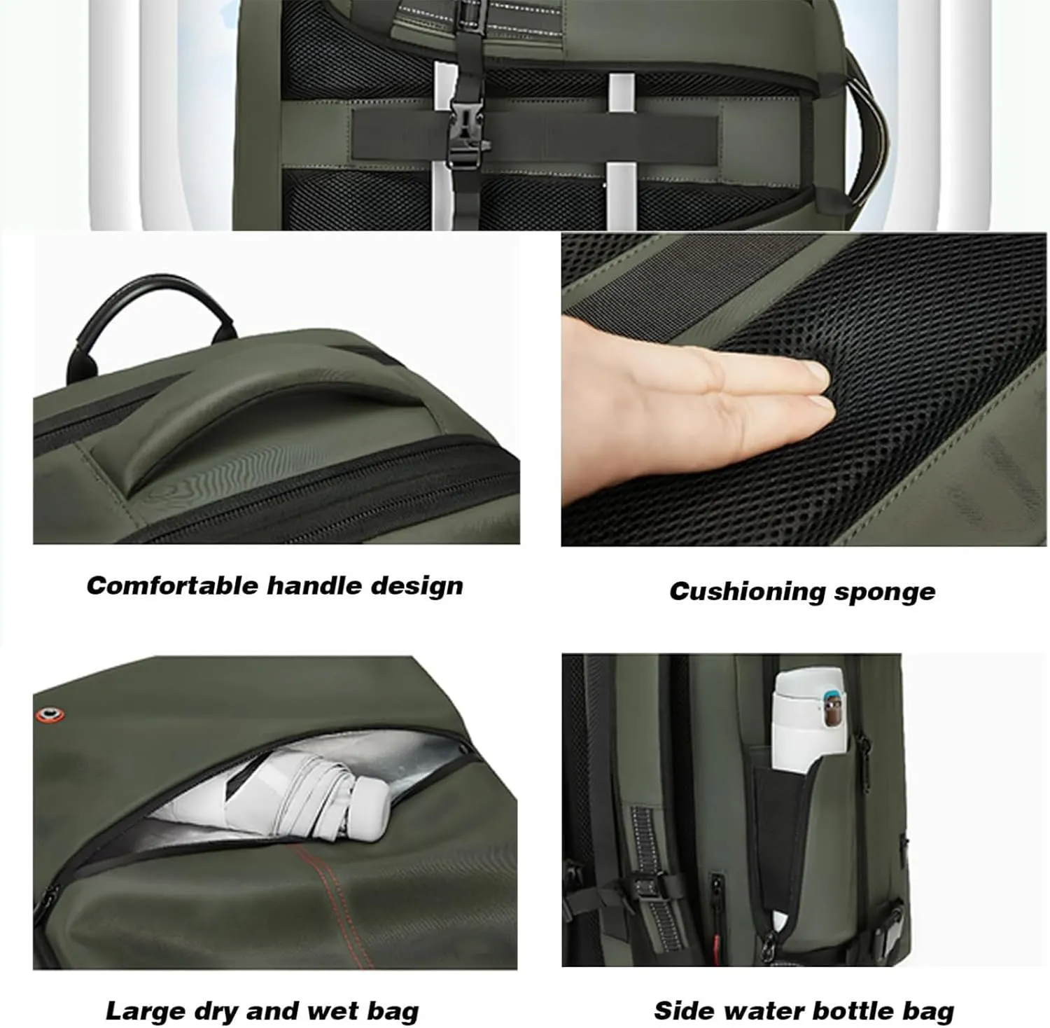 Vaccage - Vaccage Backpack, 60L Expandable Vacpack Backpack Vacuum Compression, Large Capacity Anti Theft Travel Back Pack (Blue)