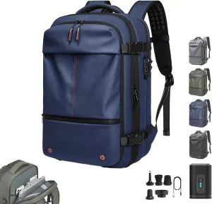 Vaccage - Vaccage Backpack, 60L Expandable Vacpack Backpack Vacuum Compression, Large Capacity Anti Theft Travel Back Pack (Blue)