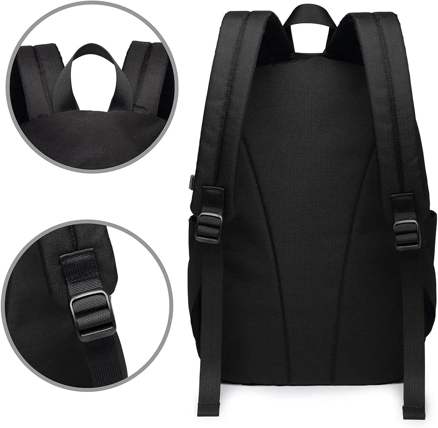 vacsAX Durable Ergonomic Backpack With - Large Capacity With USB Ports - Perfect For Women Men Five-petaled purple flowers