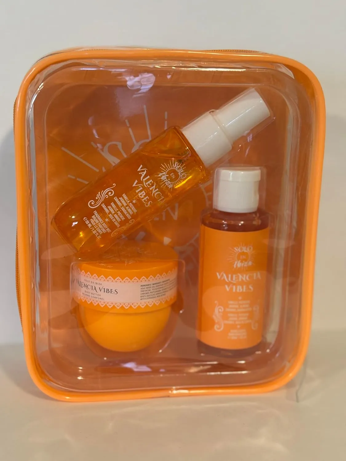Valencia Vibes Skincare Gift Set, 3-Piece Beauty Collection with Body Butter and Spray, Orange