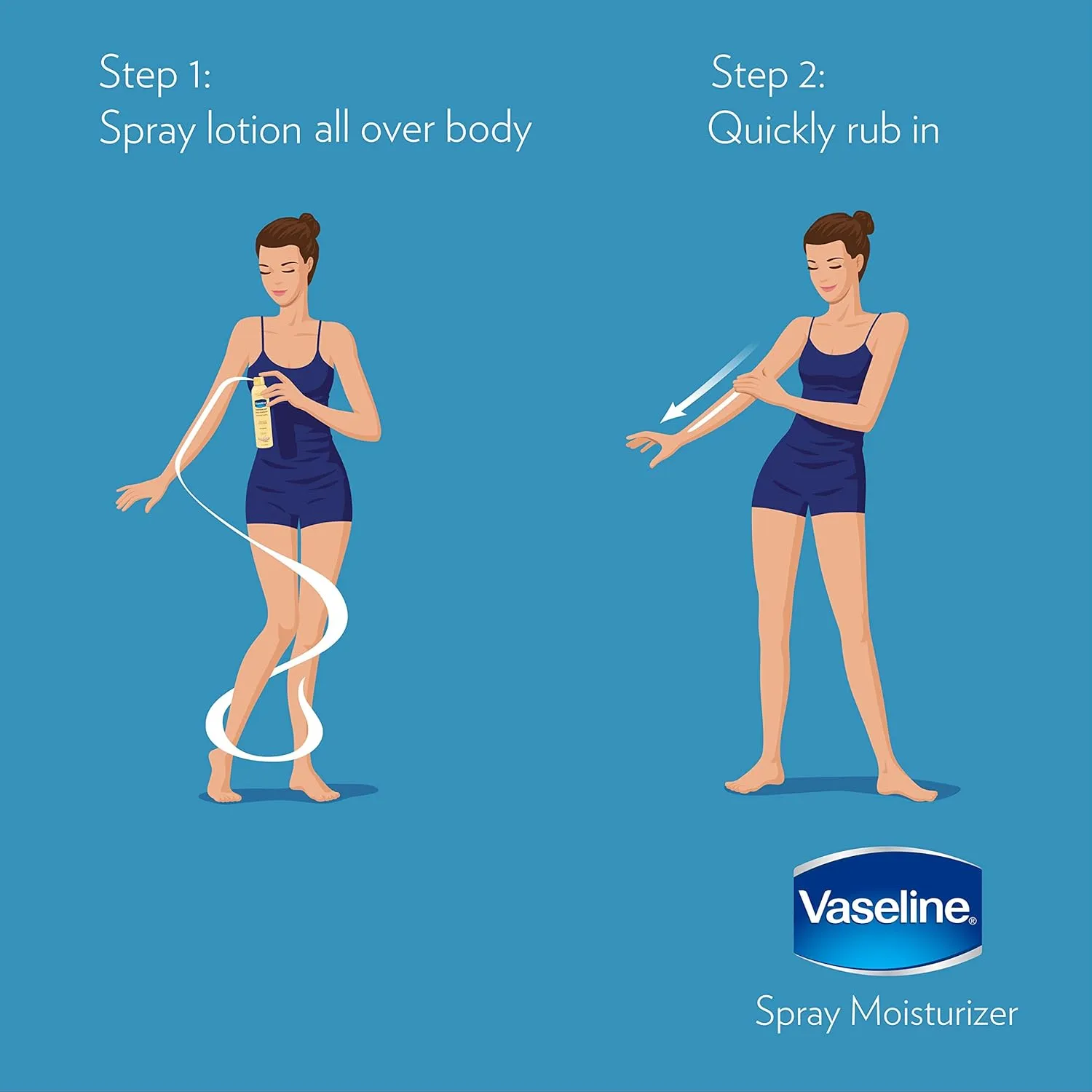 Vaseline Intensive Care Spray Moisturizer For Dry Skin Cocoa Radiant Made With 100% Pure Cocoa Butter 6.5oz (Pack of 6)