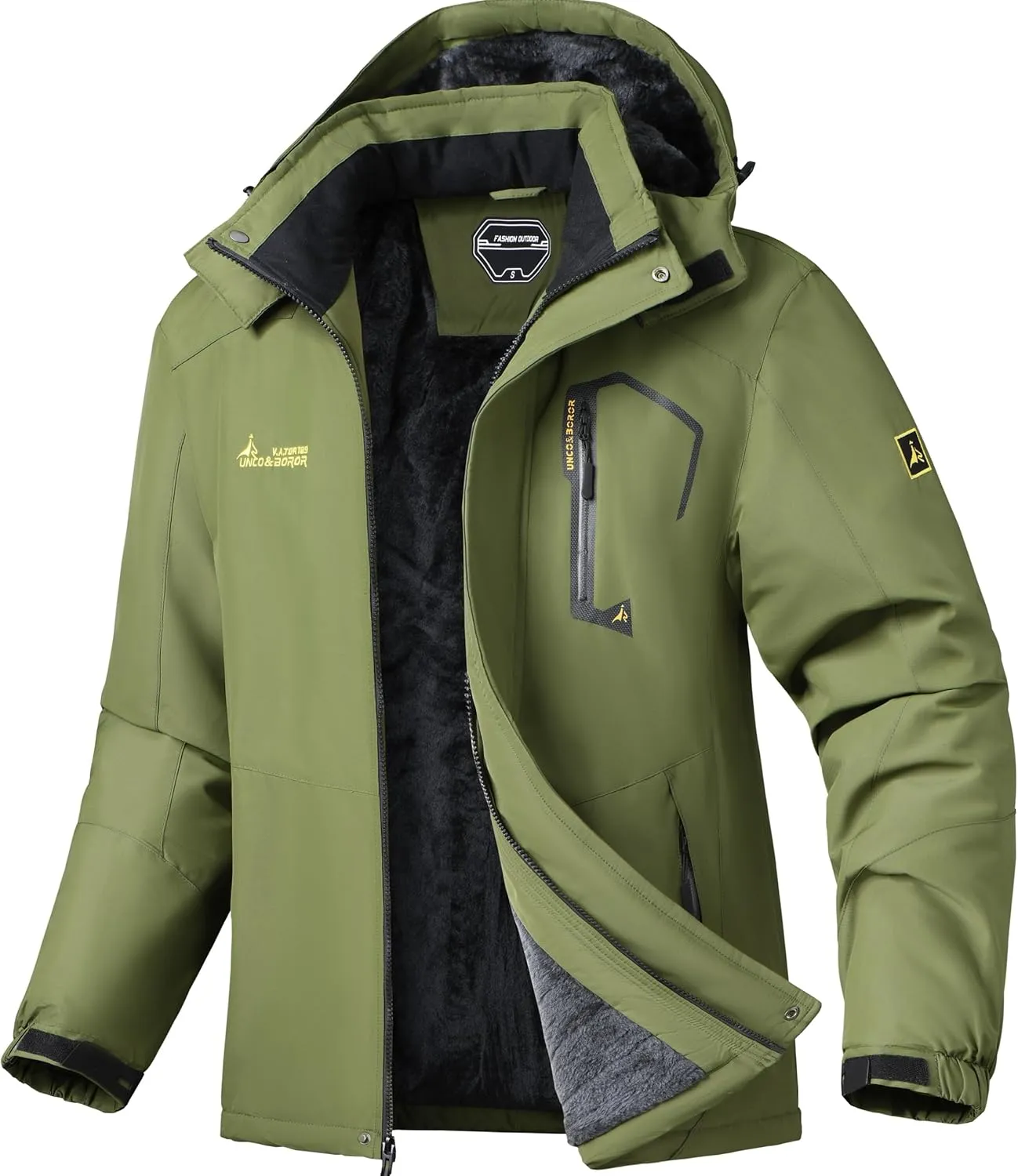 V.A.TOR 189 UNCO&BOROR Men's Winter Thermal Insulated Ski Jacket,Waterproof Coat with Hood for Hiking & Snowboarding
