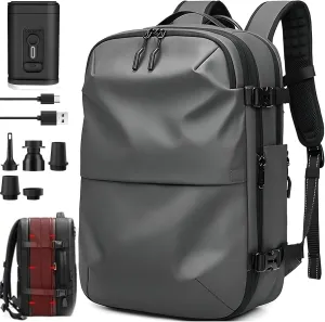 Veloutte Travel Backpack, 60l Vacpack Backpack with Vacuum, Multifunctional Waterproof Expandable Anti-Theft Pack (Dark Grey-2.0 With Air Pump)