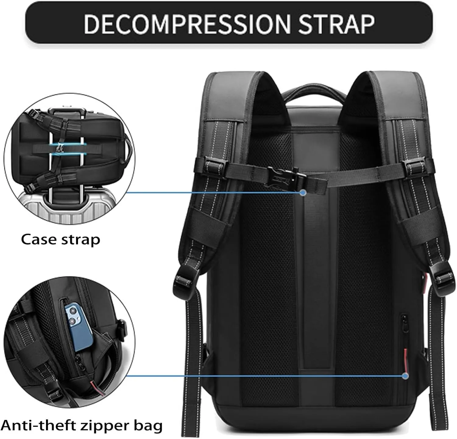 Veloutte Travel Backpack, 60l Vacpack Backpack with Vacuum, Multifunctional Waterproof Expandable Anti-Theft Pack (Dark Grey-2.0 With Air Pump)