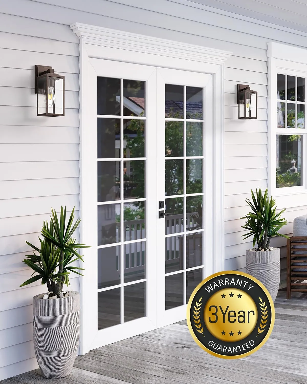 VIANIS 2 Pack Outdoor Light Fixture, Brown Porch Lights Outside, Oil Rubbed Bronze Coach Lantern, Waterproof Outdoor Sconce Lights Wall Mount, ORB Outside Sconce for Porch, Patio, Doorway, Anti-Rust