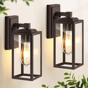 VIANIS 2 Pack Outdoor Light Fixture, Brown Porch Lights Outside, Oil Rubbed Bronze Coach Lantern, Waterproof Outdoor Sconce Lights Wall Mount, ORB Outside Sconce for Porch, Patio, Doorway, Anti-Rust