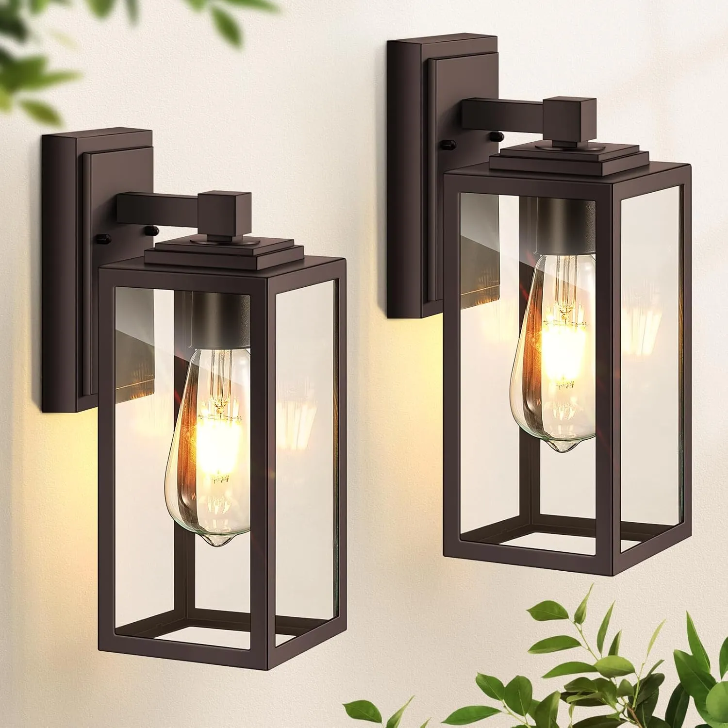VIANIS 2 Pack Outdoor Light Fixture, Brown Porch Lights Outside, Oil Rubbed Bronze Coach Lantern, Waterproof Outdoor Sconce Lights Wall Mount, ORB Outside Sconce for Porch, Patio, Doorway, Anti-Rust