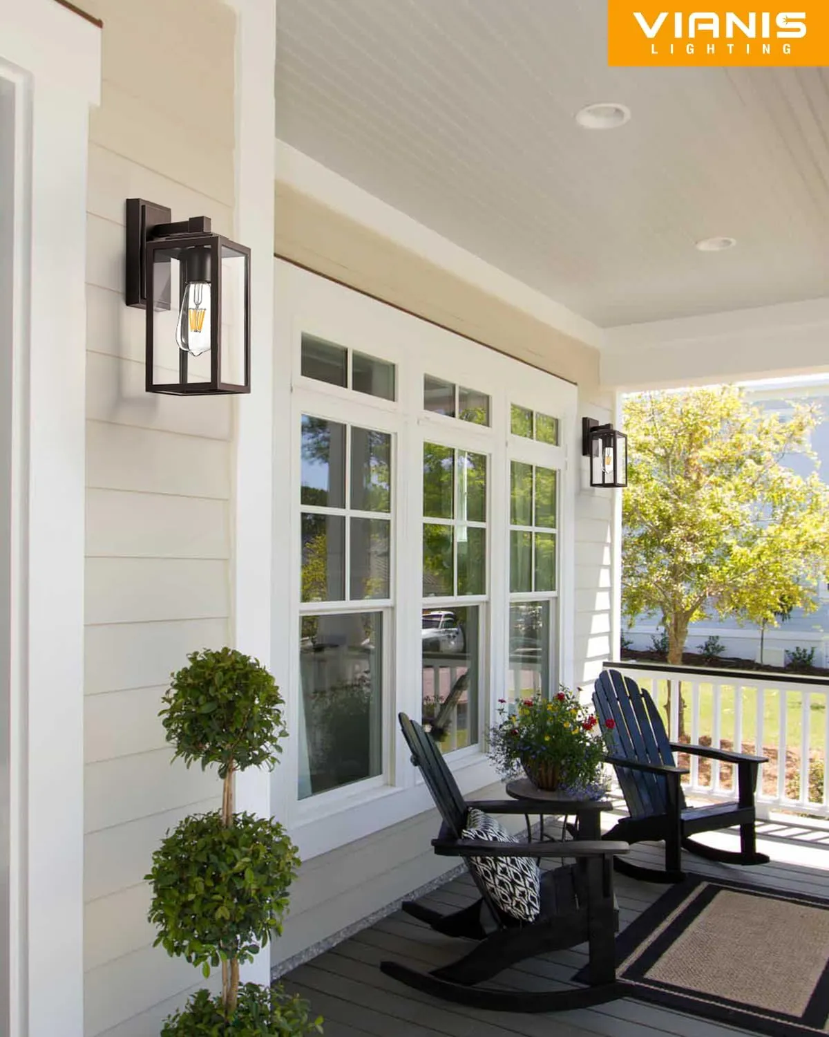 VIANIS 2 Pack Outdoor Light Fixture, Brown Porch Lights Outside, Oil Rubbed Bronze Coach Lantern, Waterproof Outdoor Sconce Lights Wall Mount, ORB Outside Sconce for Porch, Patio, Doorway, Anti-Rust